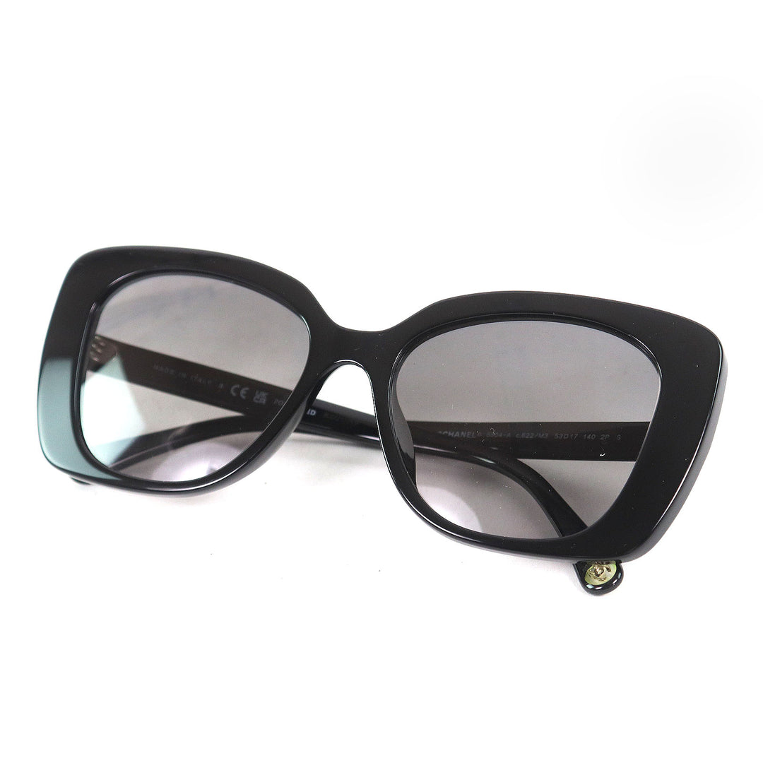 Excellent CHANEL sunglasses rectangle shape eyewear COCO Mark side logo 5504