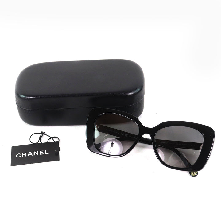Excellent CHANEL sunglasses rectangle shape eyewear COCO Mark side logo 5504