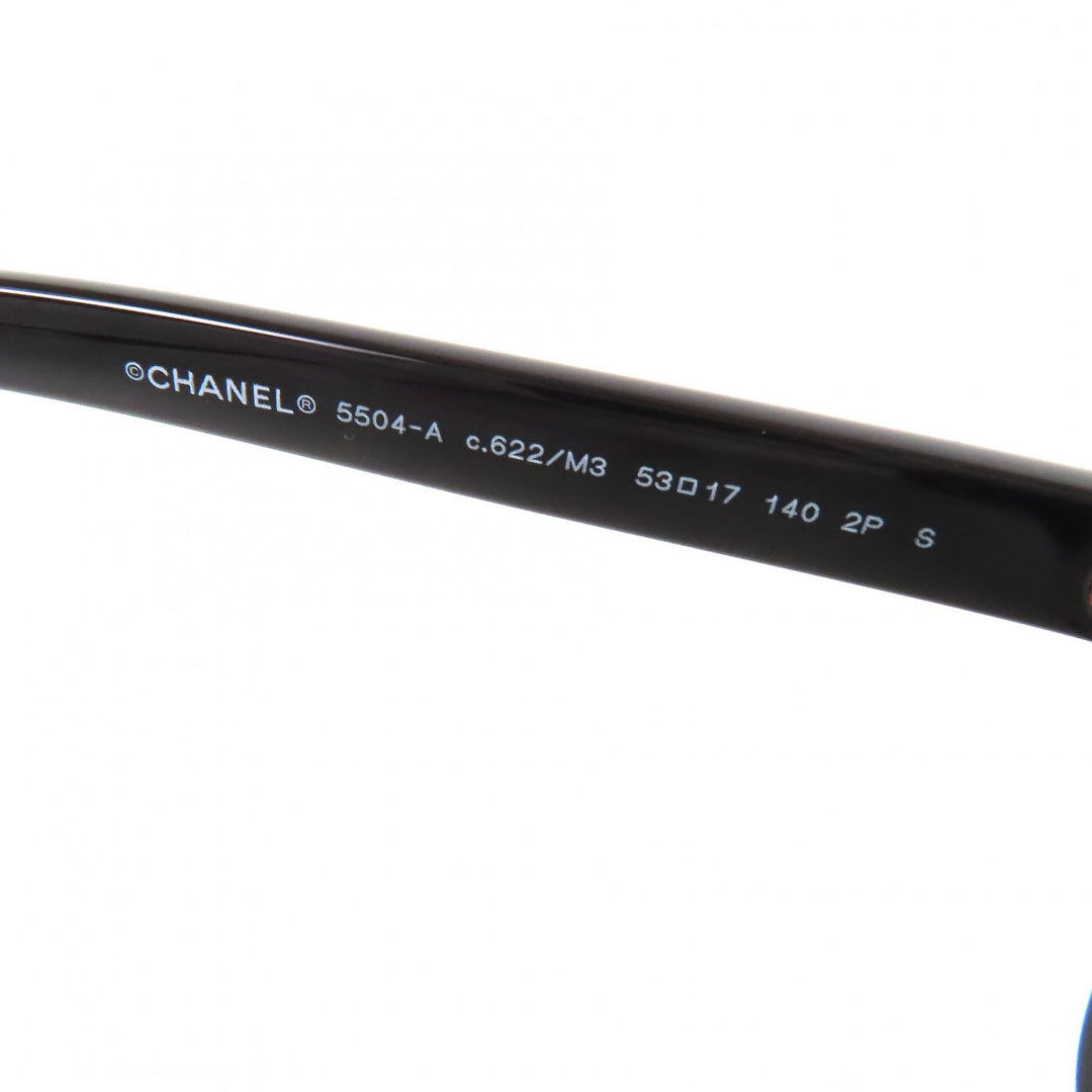 Excellent CHANEL sunglasses rectangle shape eyewear COCO Mark side logo 5504