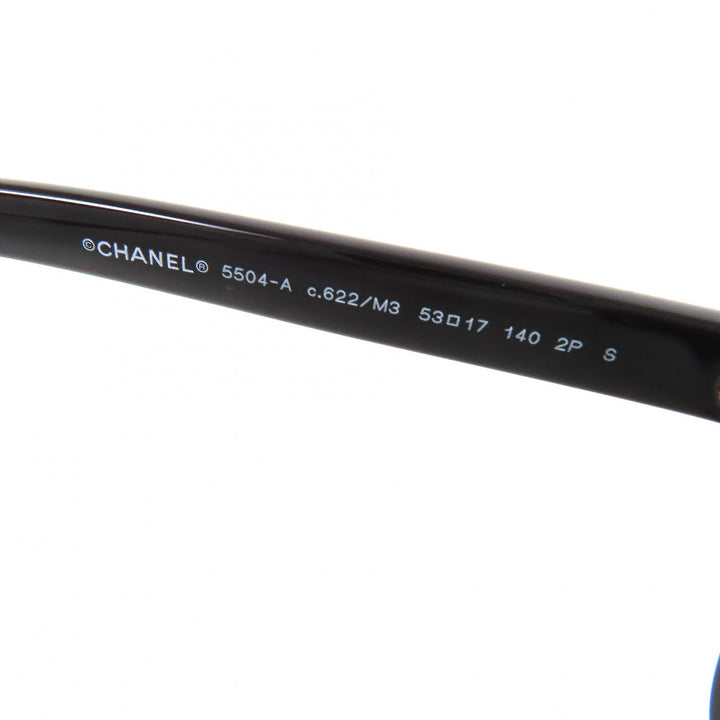 Excellent CHANEL sunglasses rectangle shape eyewear COCO Mark side logo 5504