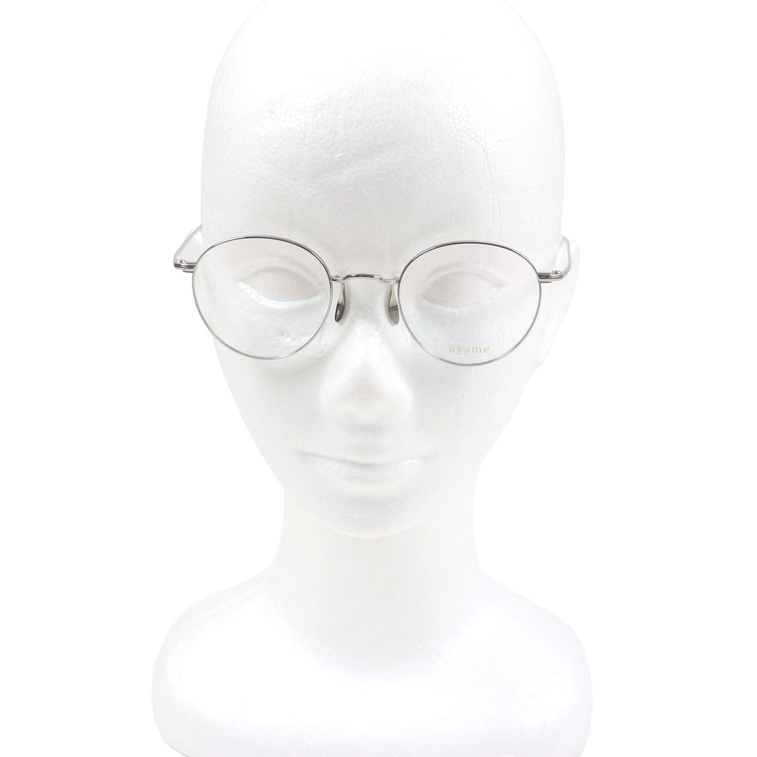 Excellent ayame Glasses MANRAY Boston Frame Silver mens