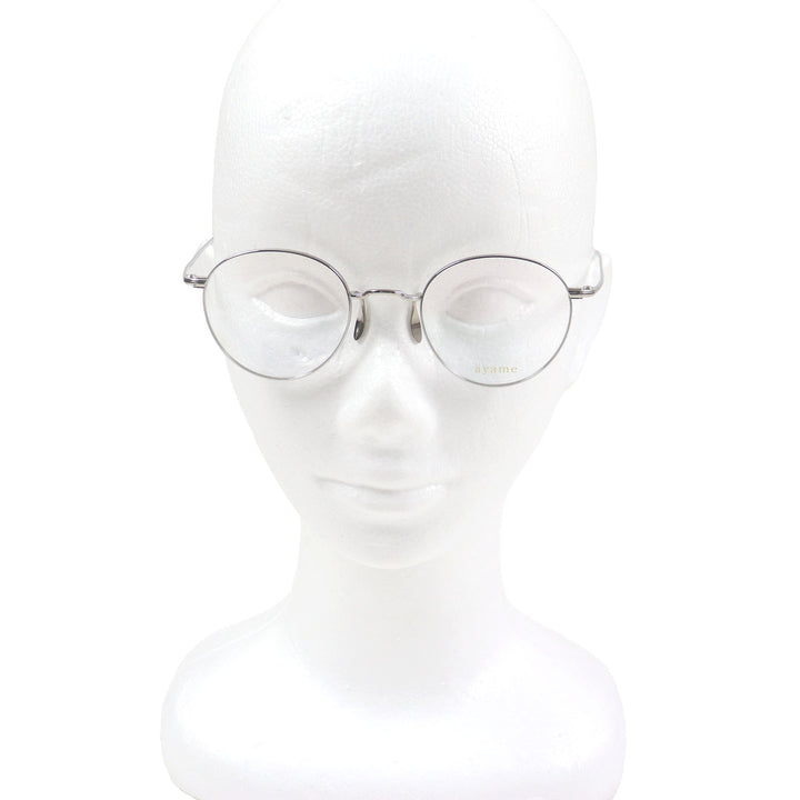 Excellent ayame Glasses MANRAY Boston Frame Silver mens