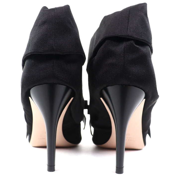 Excellent MIUMIU pumps With beaded ribbon black Satin Women 36