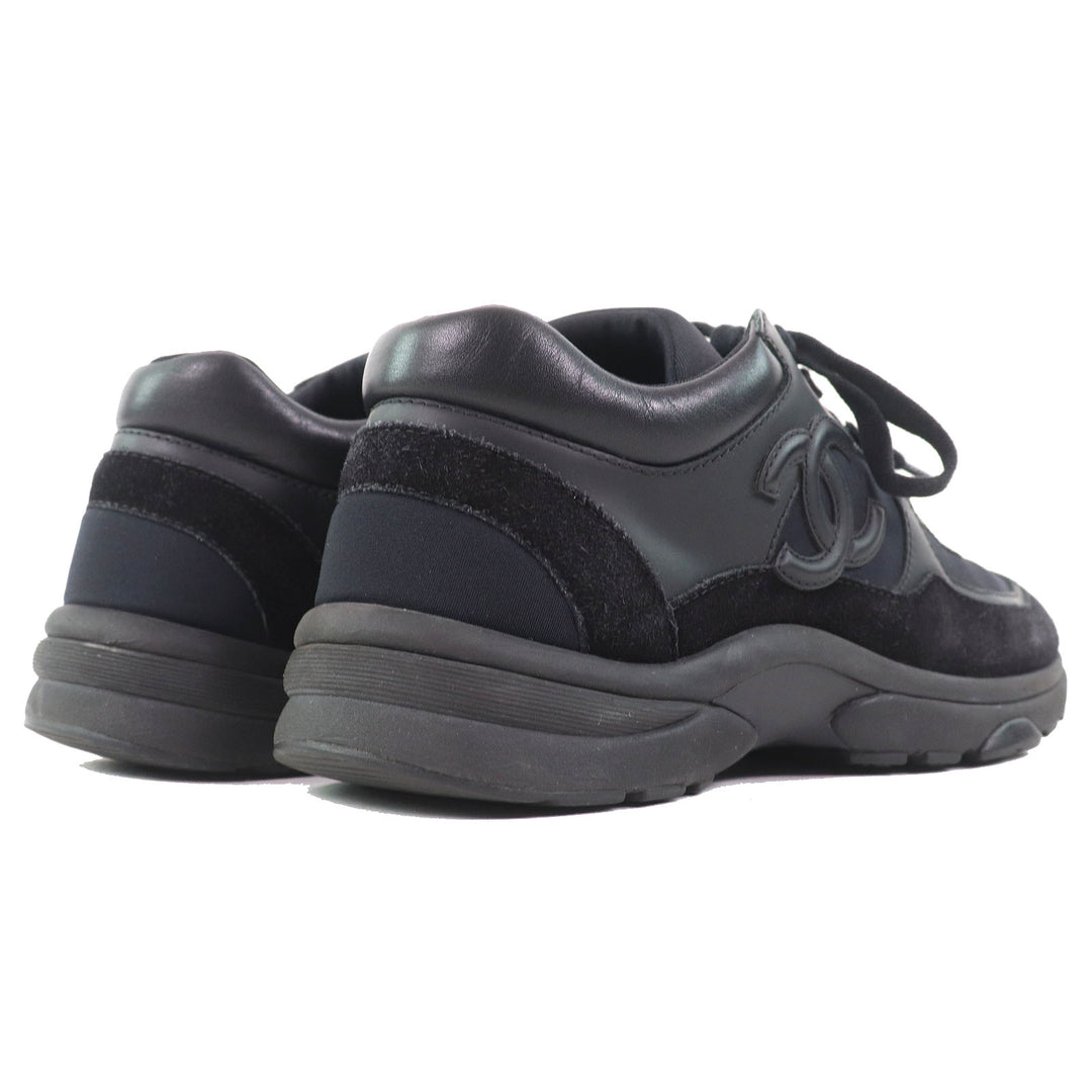 Great CHANEL sneakers All black Suede leather Women 36.5 G33745