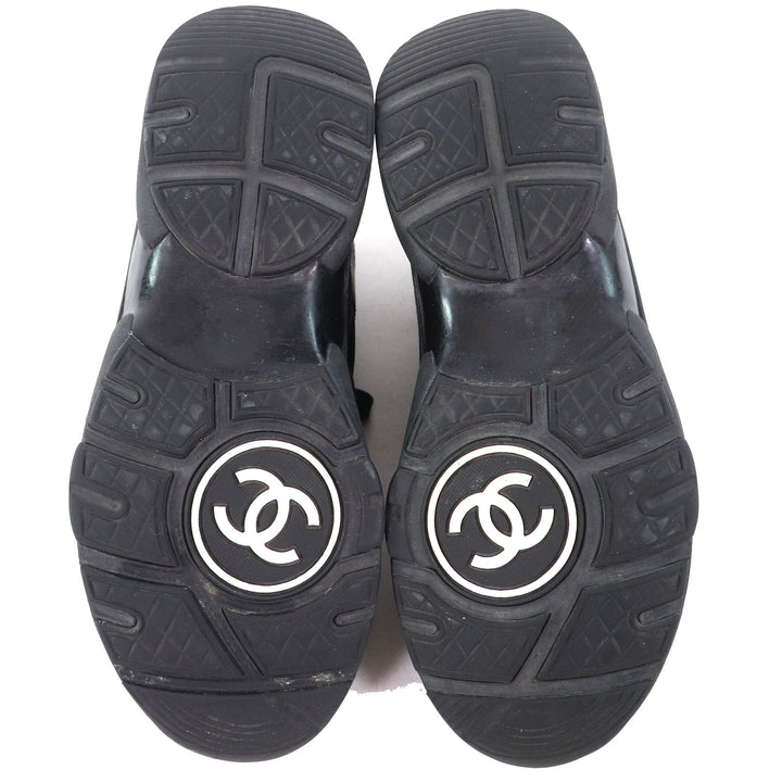 Great CHANEL sneakers All black Suede leather Women 36.5 G33745