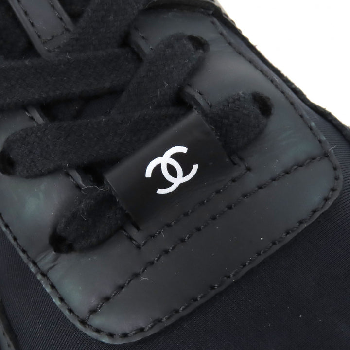Great CHANEL sneakers All black Suede leather Women 36.5 G33745