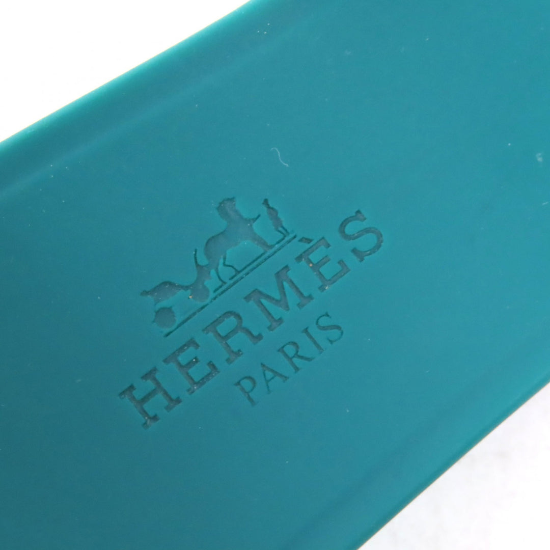 Pristine HERMES Sandals Riverage Shane Dunkle Flat green rubber Women 35