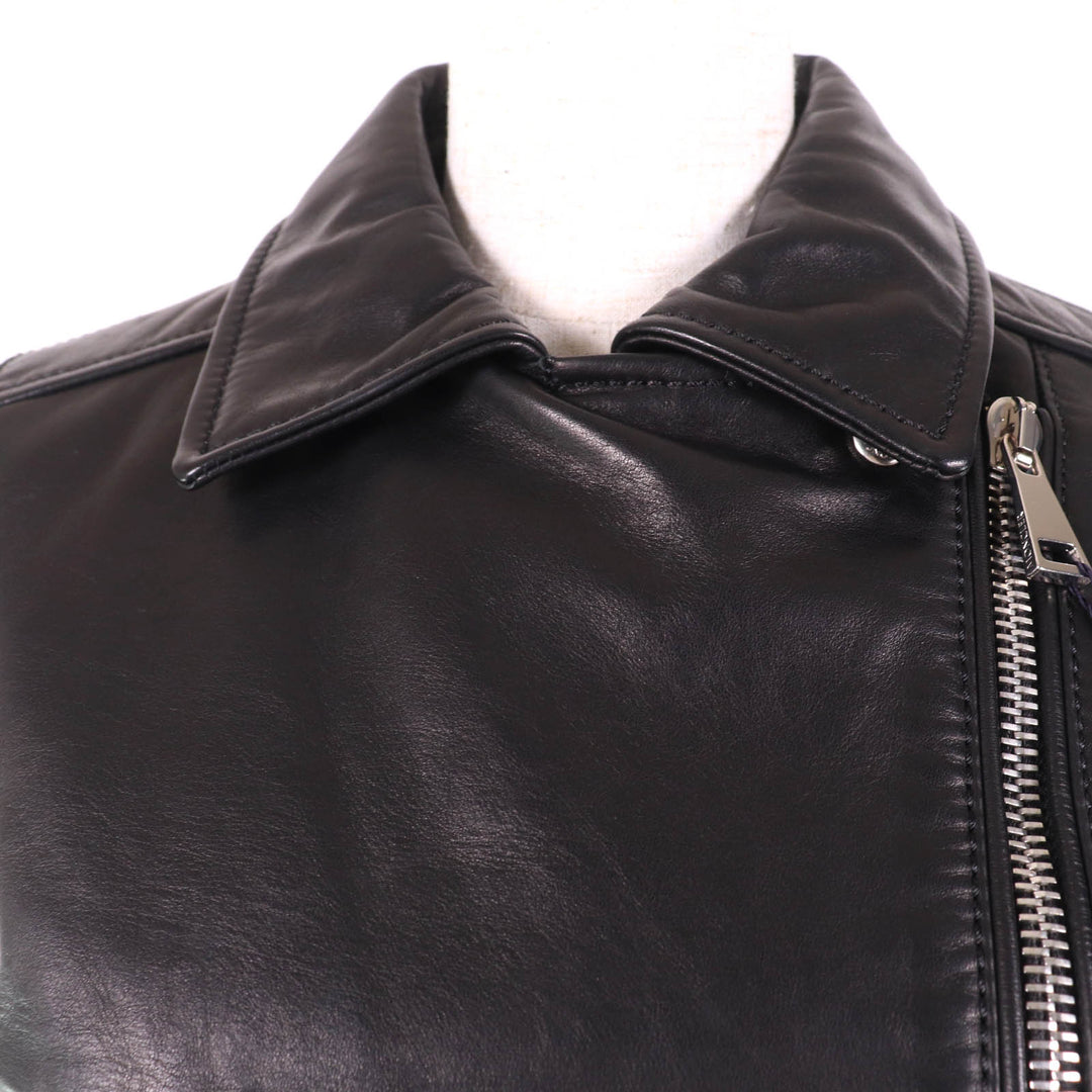 Pristine MONCLER Down vest RODEIA ZIP UP LEATHER VEST DOWN WITH LOGO BUTTON Women 0