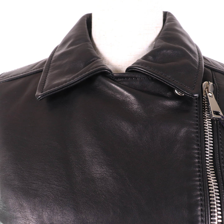 Pristine MONCLER Down vest RODEIA ZIP UP LEATHER VEST DOWN WITH LOGO BUTTON