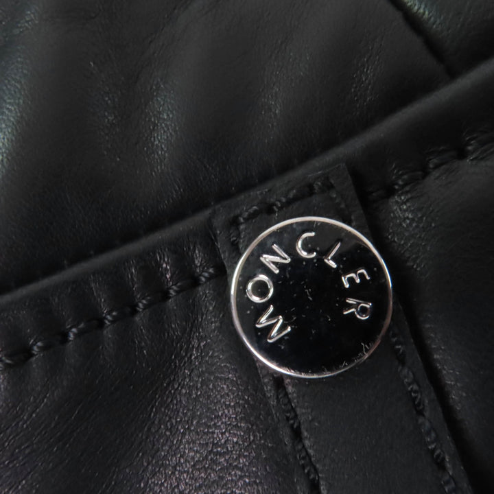 Pristine MONCLER Down vest RODEIA ZIP UP LEATHER VEST DOWN WITH LOGO BUTTON