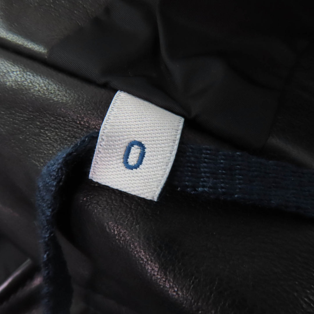 Pristine MONCLER Down vest RODEIA ZIP UP LEATHER VEST DOWN WITH LOGO BUTTON