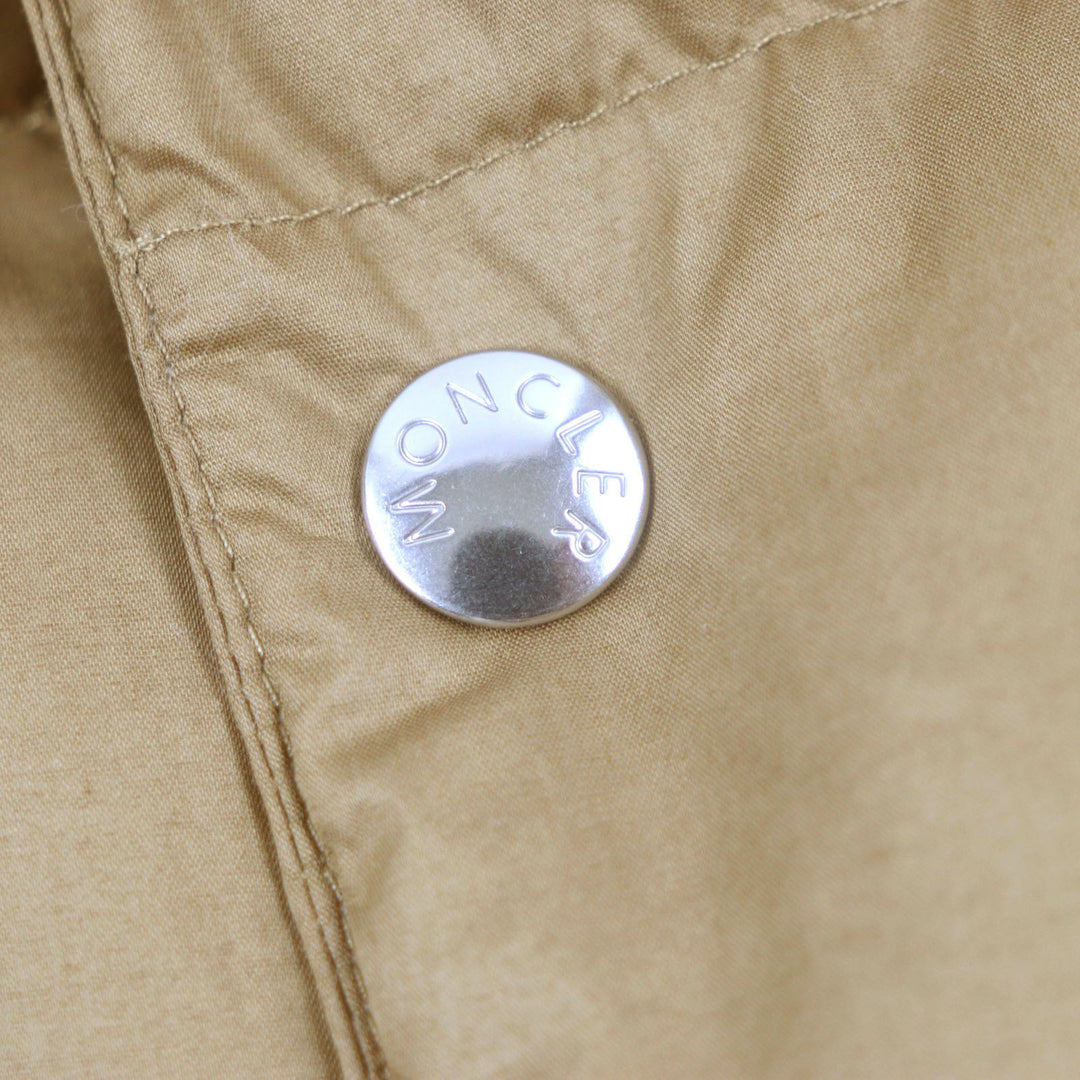 Great MONCLER down coat ROUBAUD with hood and leather patch Brown cotton mens 1