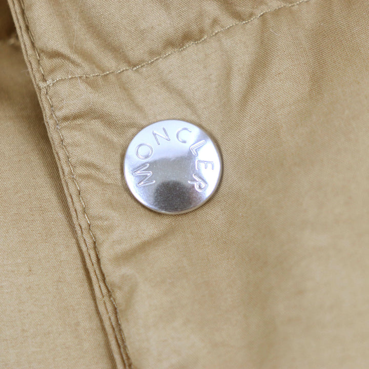 Great MONCLER down coat ROUBAUD with hood and leather patch Brown cotton mens 1