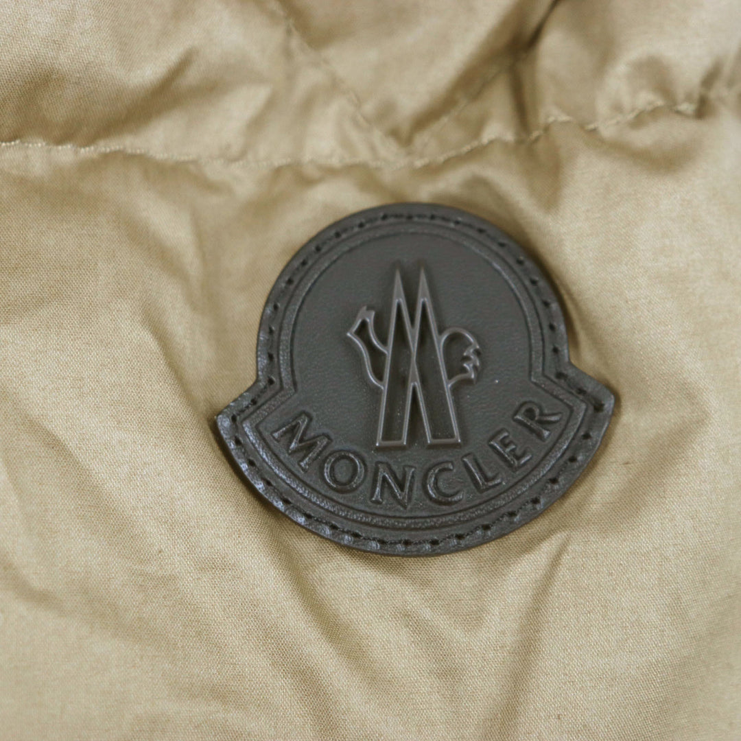 Great MONCLER down coat ROUBAUD with hood and leather patch Brown cotton mens 1