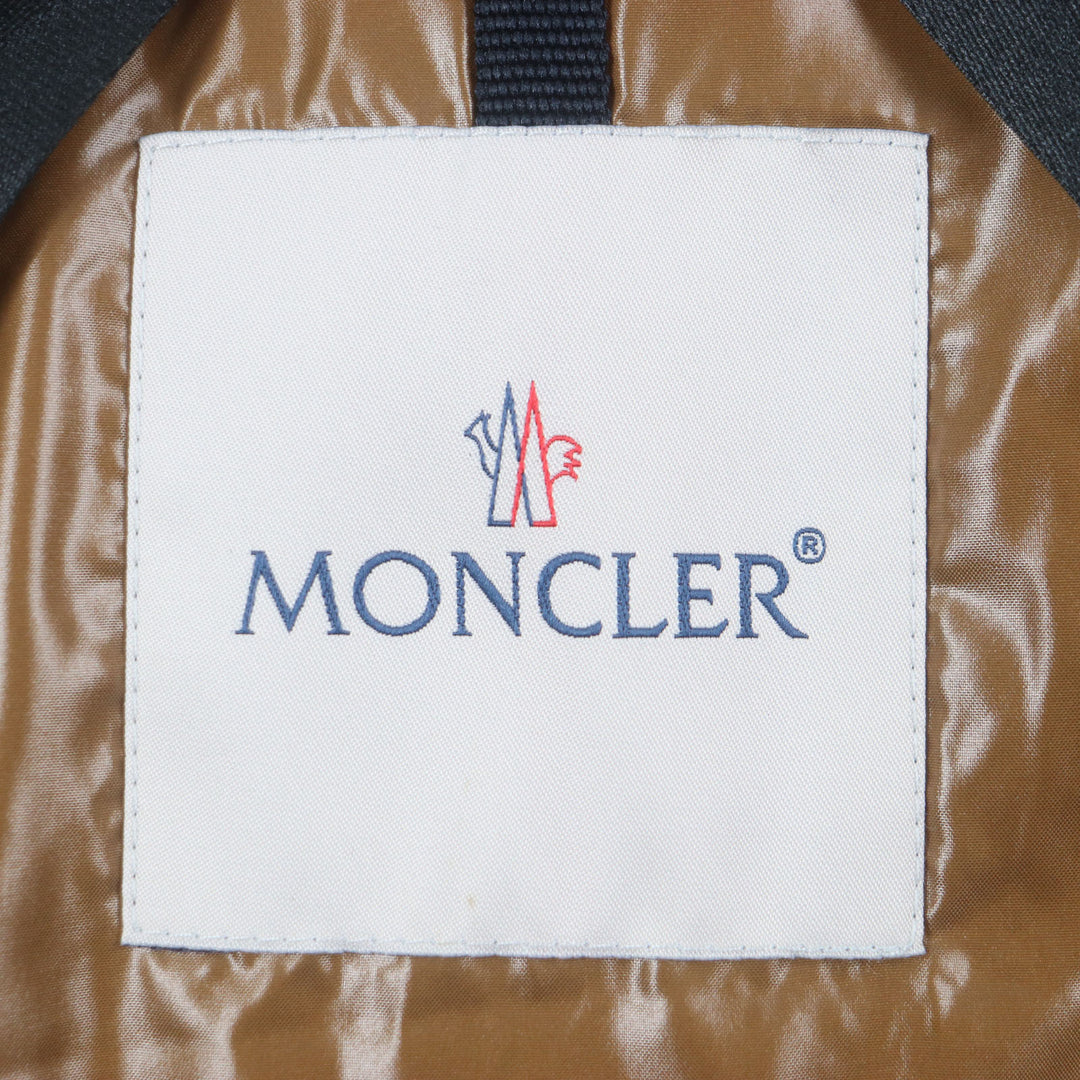 Great MONCLER down coat ROUBAUD with hood and leather patch Brown cotton mens 1