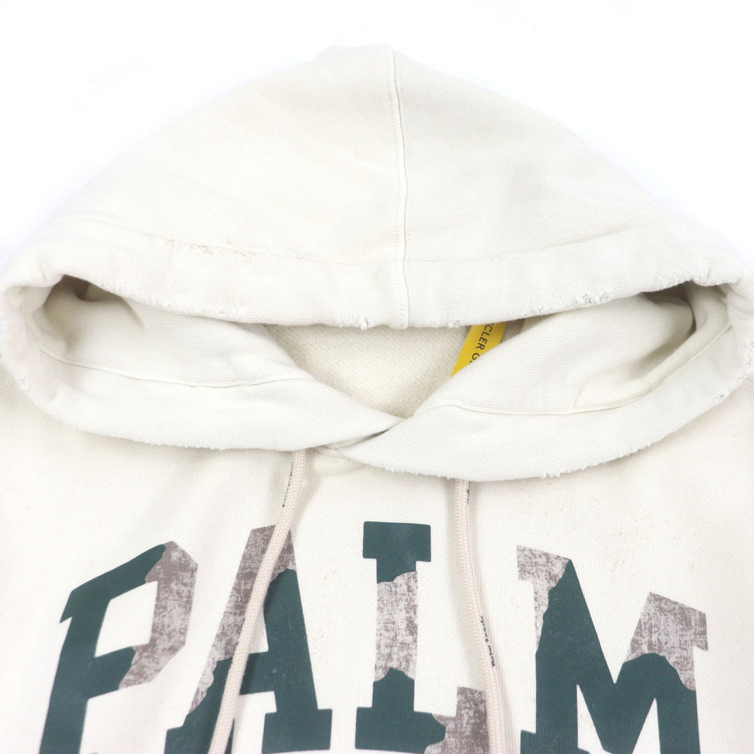 Excellent MONCLER GENIUS 8×Palm Angels hoodie HOODIE Ivory cotton mens S