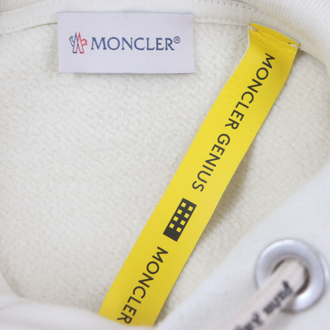 Excellent MONCLER GENIUS 8×Palm Angels hoodie HOODIE Ivory cotton mens S