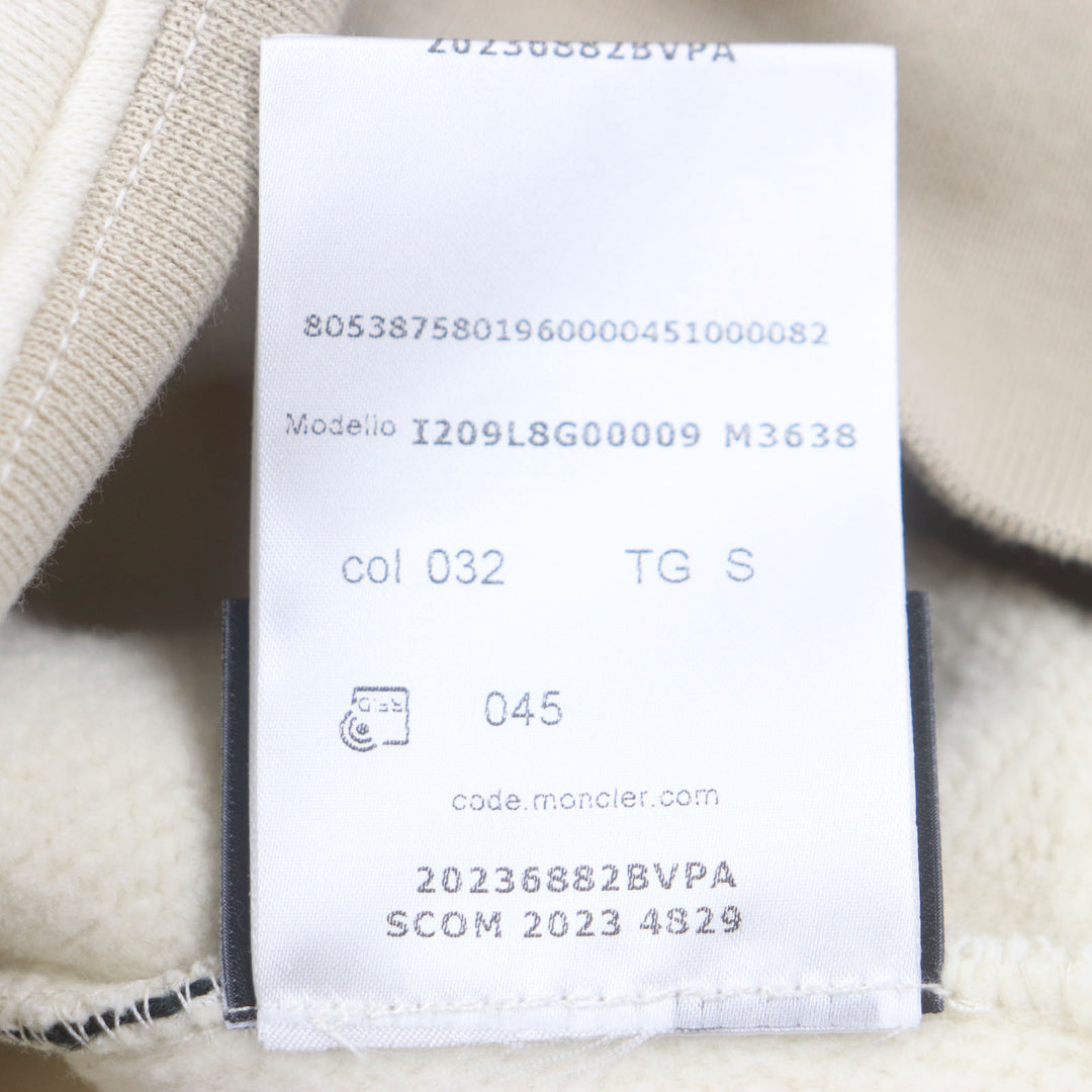 Excellent MONCLER GENIUS 8×Palm Angels hoodie HOODIE Ivory cotton mens S