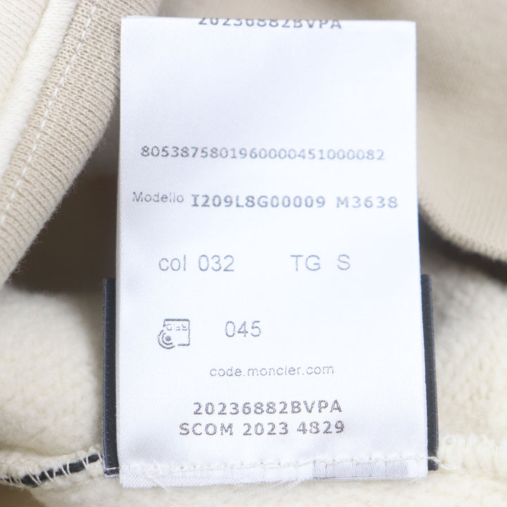 Excellent MONCLER GENIUS 8×Palm Angels hoodie HOODIE Ivory cotton mens S