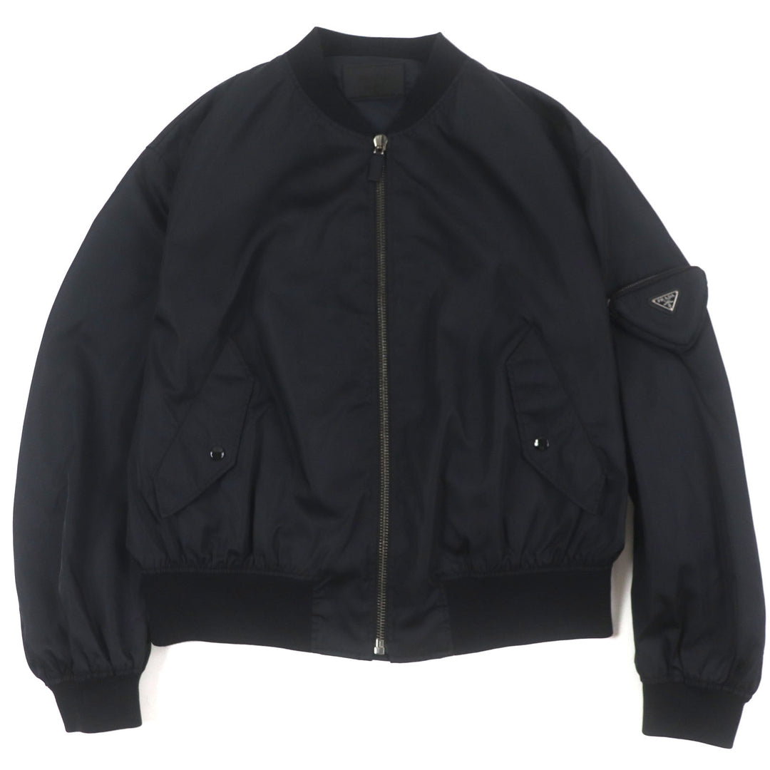 PRADA Bomber jacket Re-Nylon Zip Up black polyamide (nylon) mens S SGC006