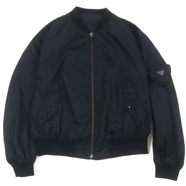 PRADA Bomber jacket Re-Nylon Zip Up black polyamide (nylon) mens S SGC006