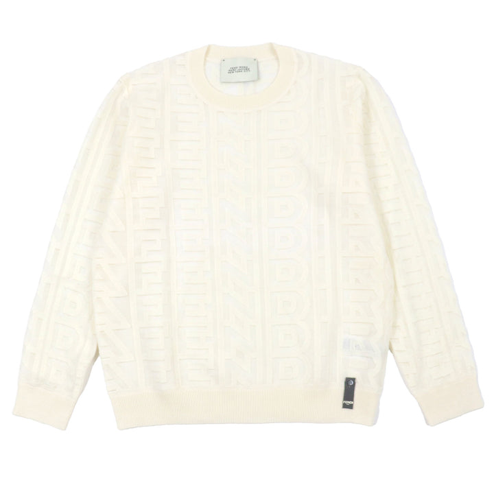 Excellent FENDI MARC JACOBS sweater longsleeve T-shirt knit Ivory wool 54 FZX131