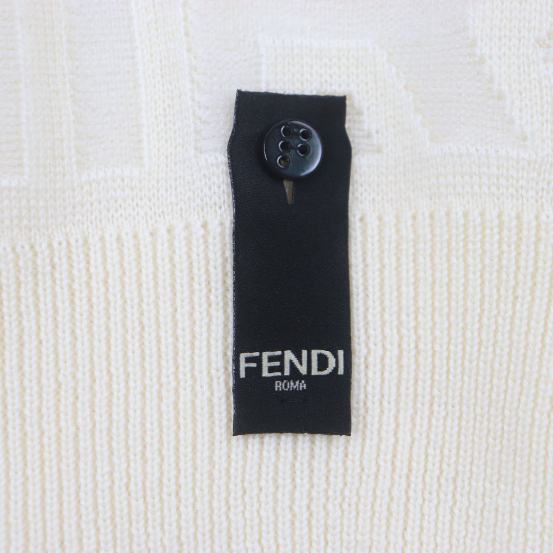 Excellent FENDI MARC JACOBS sweater longsleeve T-shirt knit Ivory wool 54 FZX131