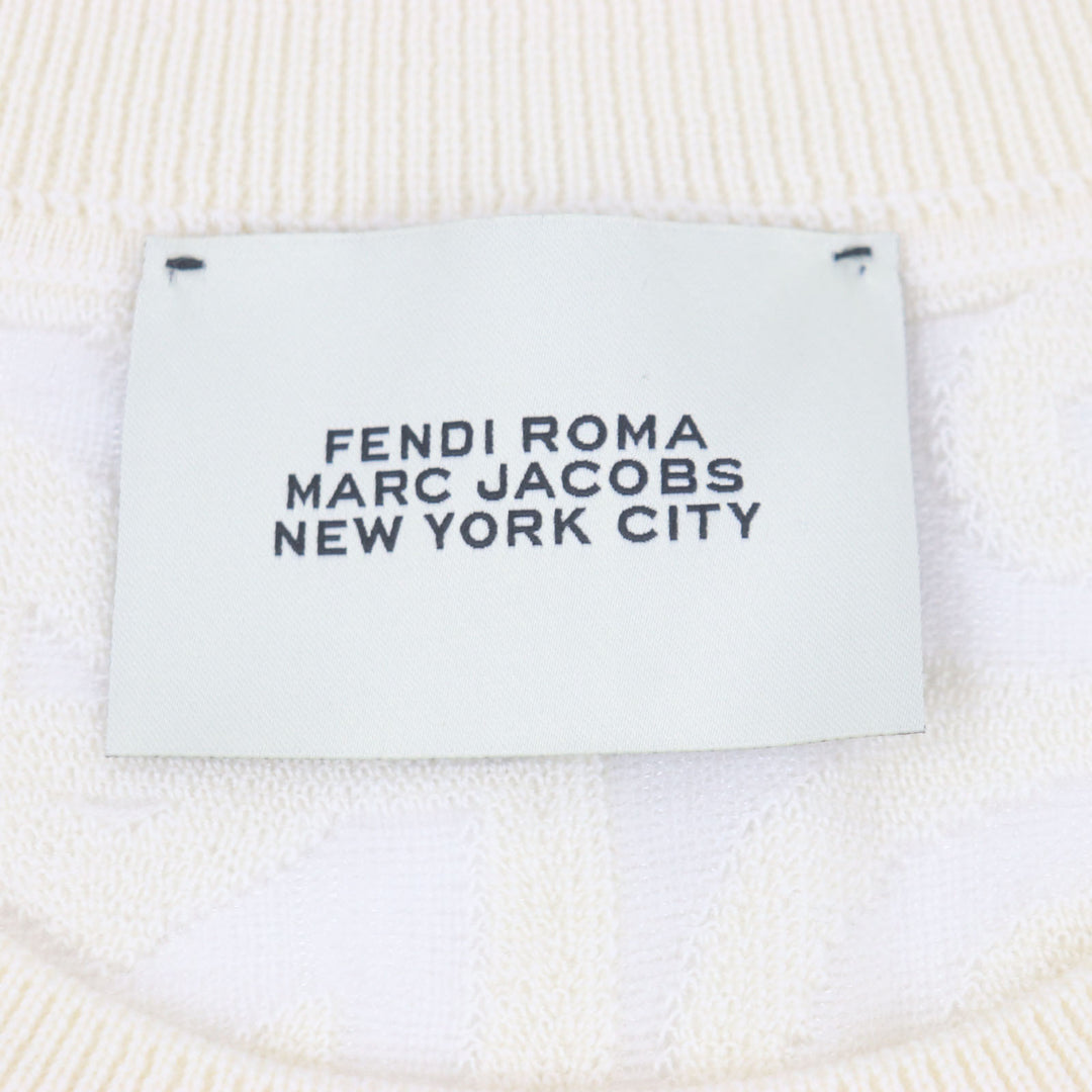Excellent FENDI MARC JACOBS sweater longsleeve T-shirt knit Ivory wool 54 FZX131