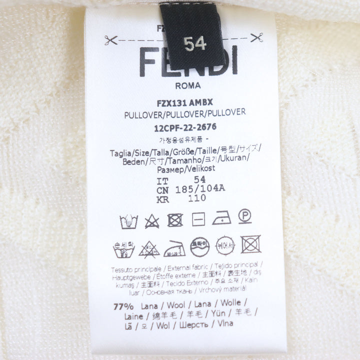 Excellent FENDI MARC JACOBS sweater longsleeve T-shirt knit Ivory wool 54 FZX131