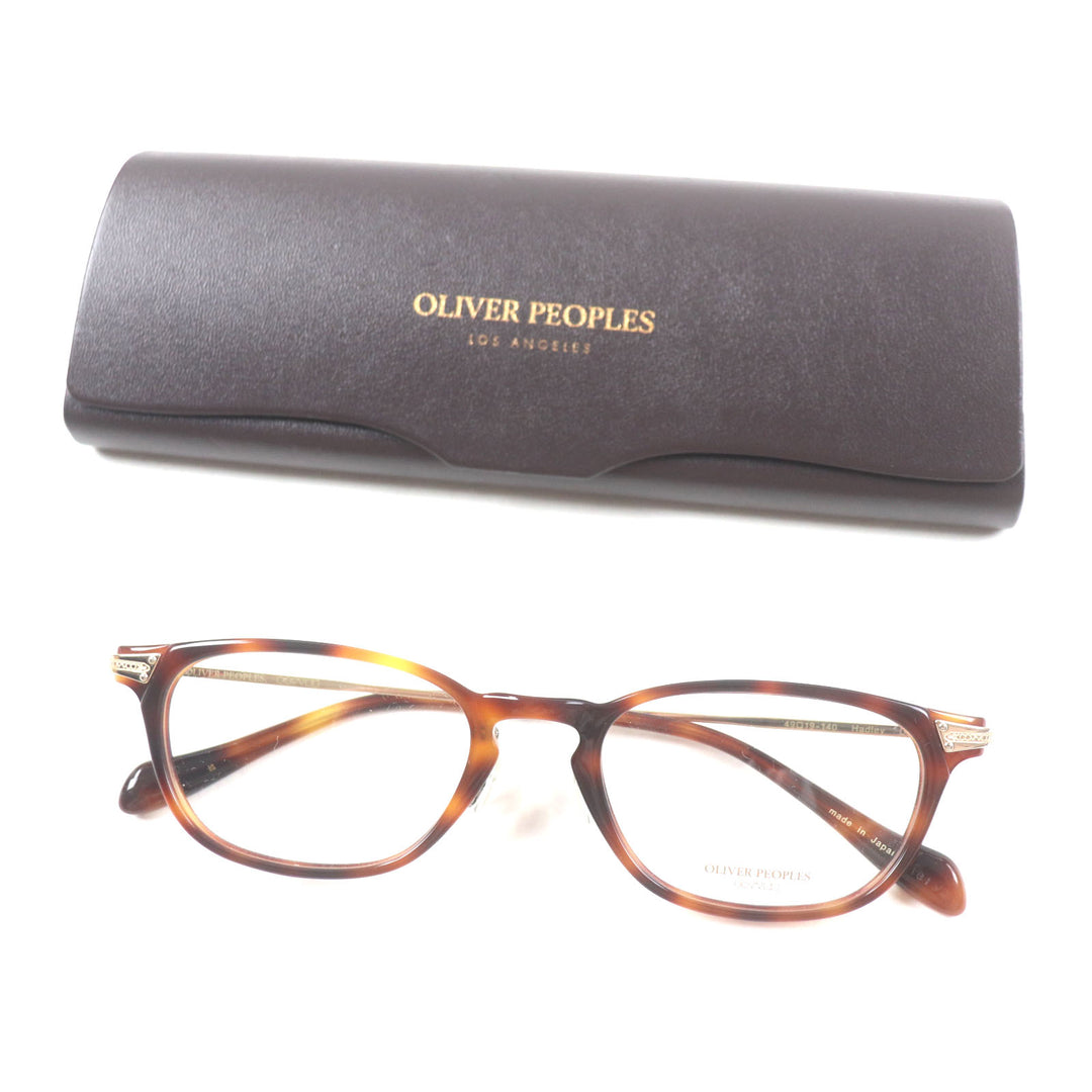 Pristine OLIVER PEOPLES Glasses Hadley DM Pattern Wellington Shape Clear brown mens