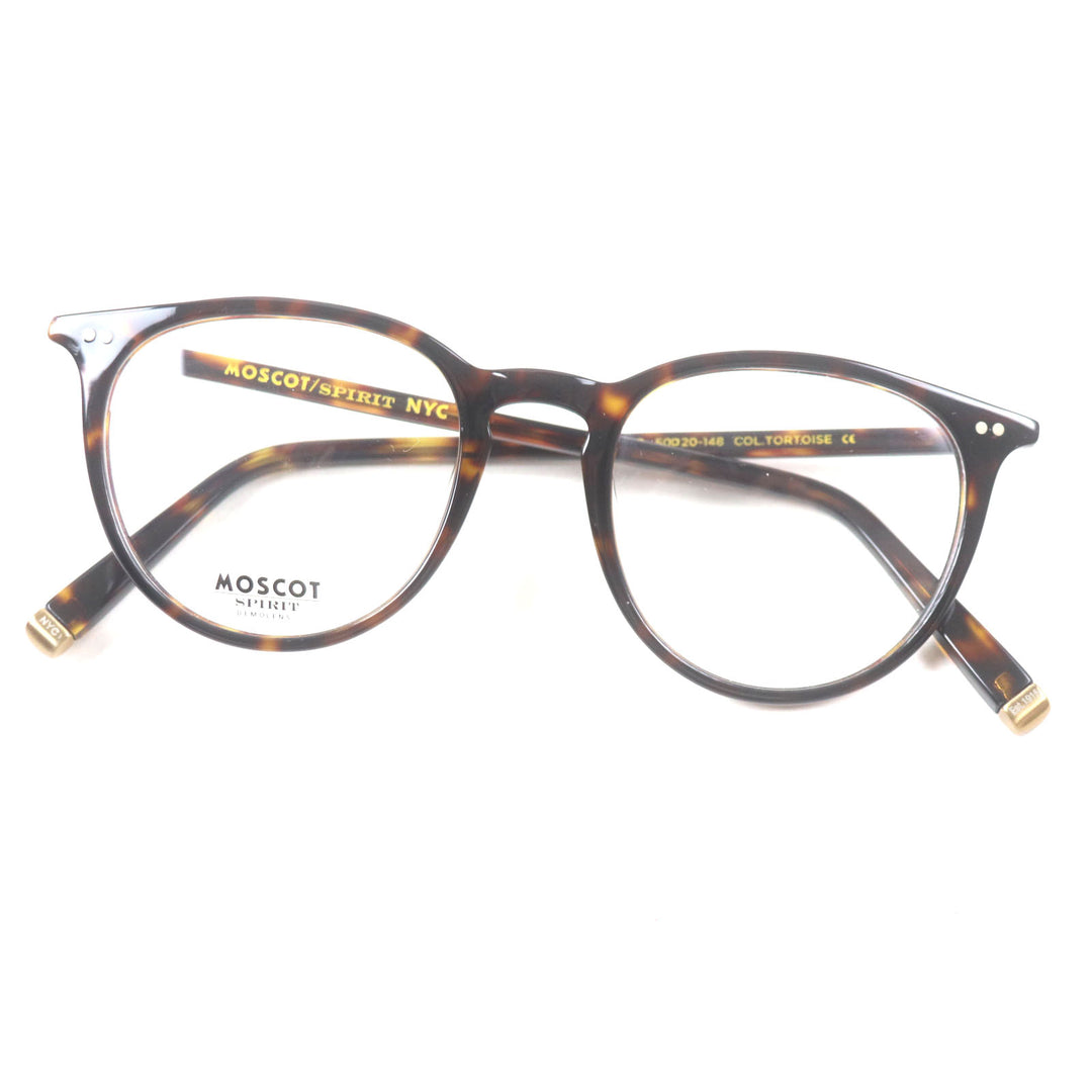 Excellent MOSCOT Glasses JARED Marble Pattern Round Shape Clear brown mens