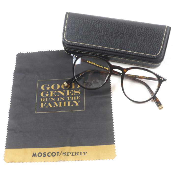 Excellent MOSCOT Glasses JARED Marble Pattern Round Shape Clear brown mens