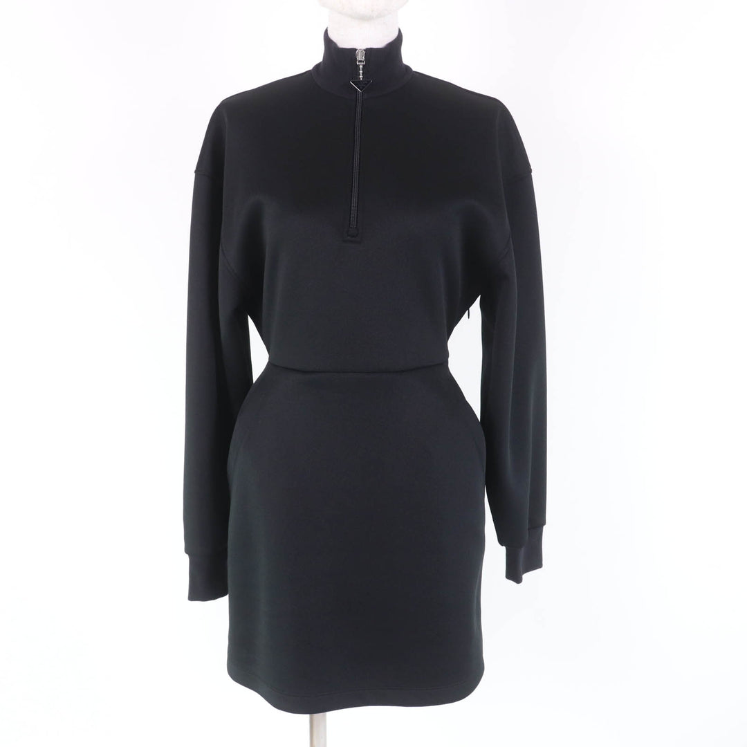Excellent PRADA dress Jersey with triangle charm black polyester Women 36 P3K43