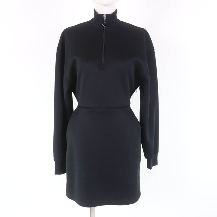 Excellent PRADA dress Jersey with triangle charm black polyester Women 36 P3K43