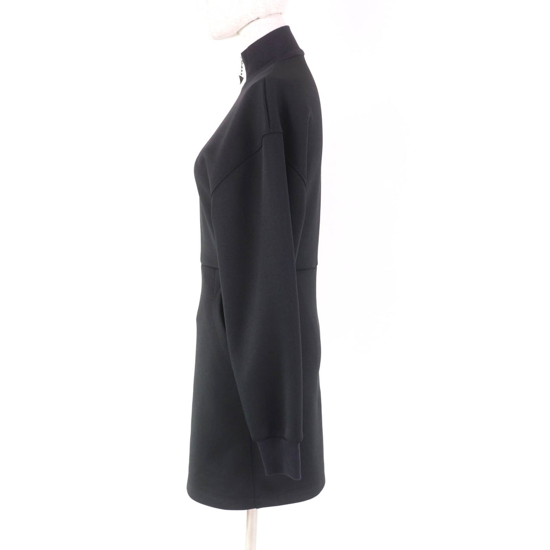 Excellent PRADA dress Jersey with triangle charm black polyester Women 36 P3K43