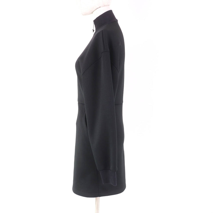 Excellent PRADA dress Jersey with triangle charm black polyester Women 36 P3K43