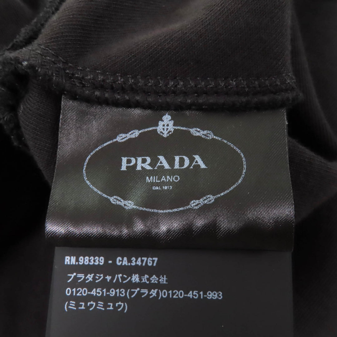 Excellent PRADA dress Jersey with triangle charm black polyester Women 36 P3K43