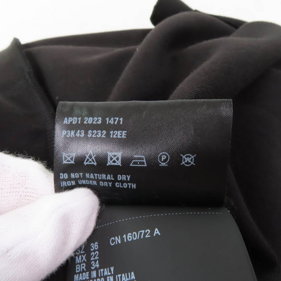 Excellent PRADA dress Jersey with triangle charm black polyester Women 36 P3K43