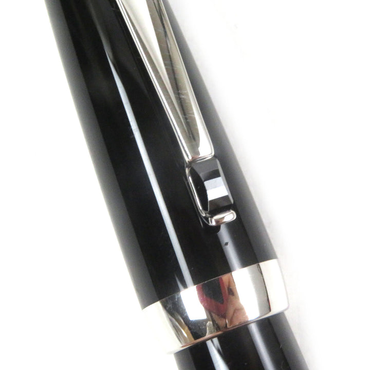 Excellent MONTBLANC Ballpoint pen BOHEME Cap type Black Silver Colored Gemstones