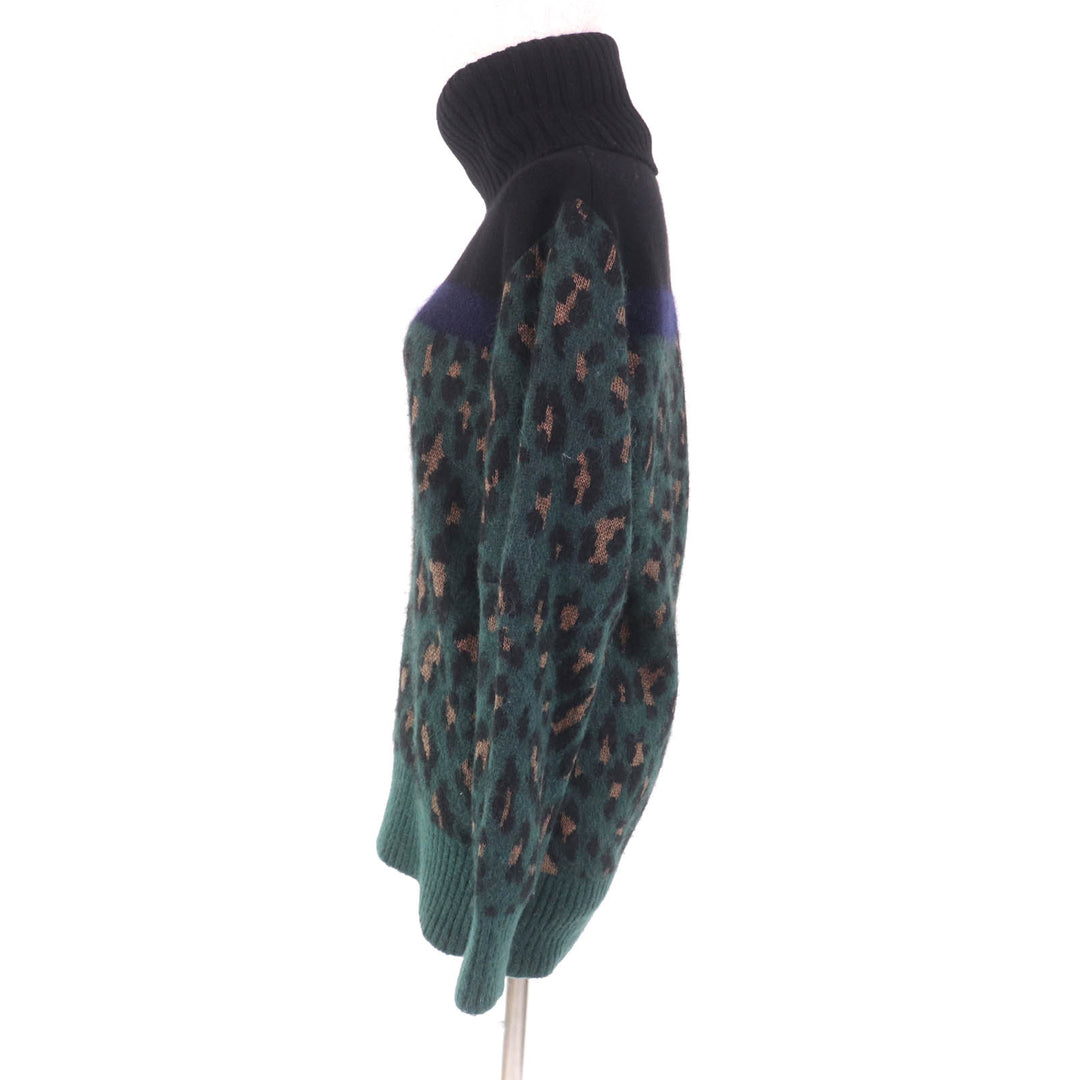 Excellent Sacai knit Leopard Pattern Turtleneck Long Sleeve Multi wool Women 1