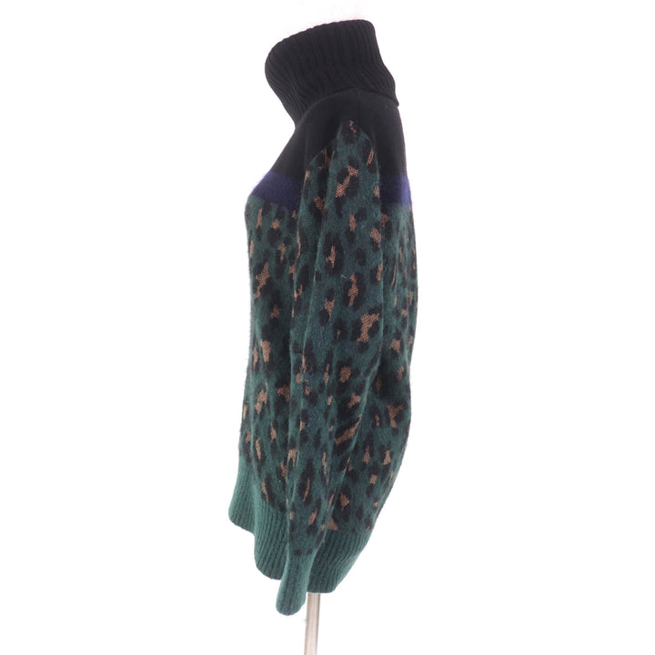 Excellent Sacai knit Leopard Pattern Turtleneck Long Sleeve Multi wool Women 1
