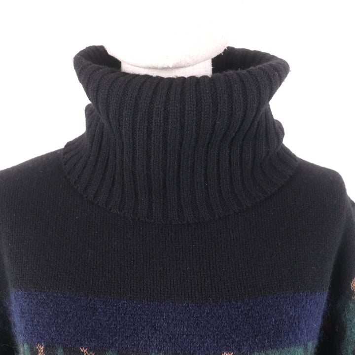Excellent Sacai knit Leopard Pattern Turtleneck Long Sleeve Multi wool Women 1
