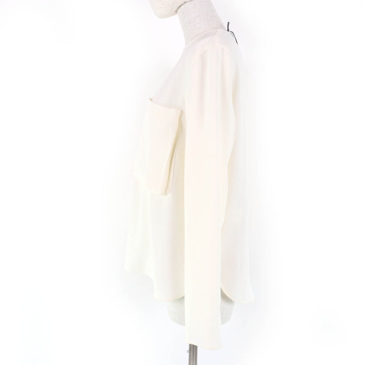 Pristine YOKO CHAN blouse Long sleeve with pocket Ivory polyester Women 36