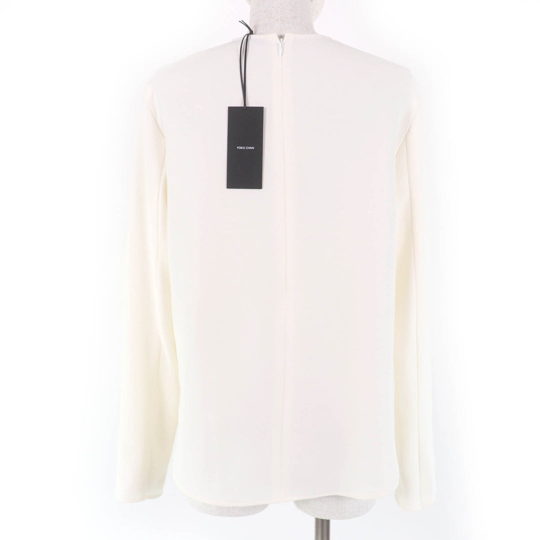 Pristine YOKO CHAN blouse Long sleeve with pocket Ivory polyester Women 36
