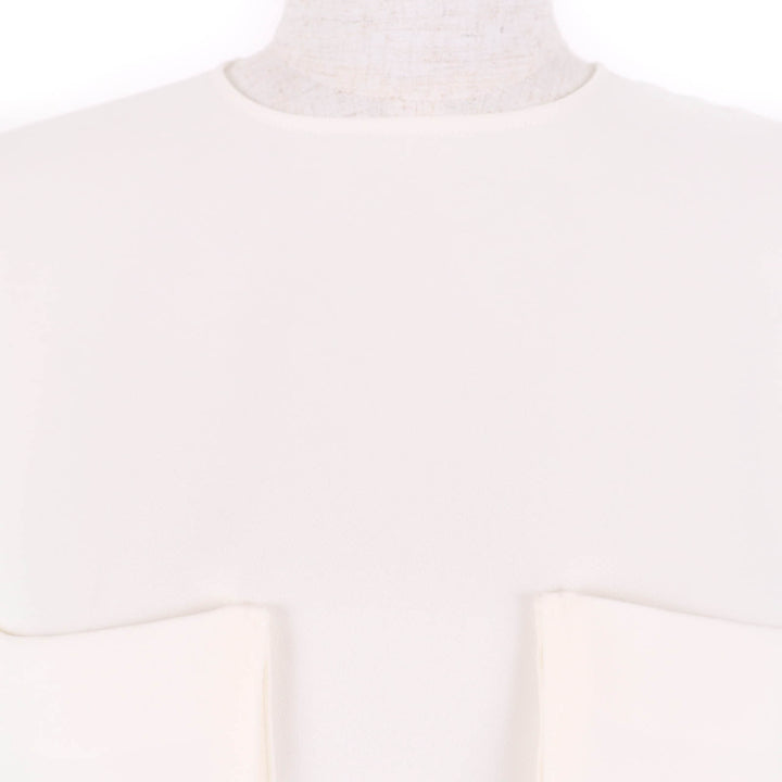 Pristine YOKO CHAN blouse Long sleeve with pocket Ivory polyester Women 36
