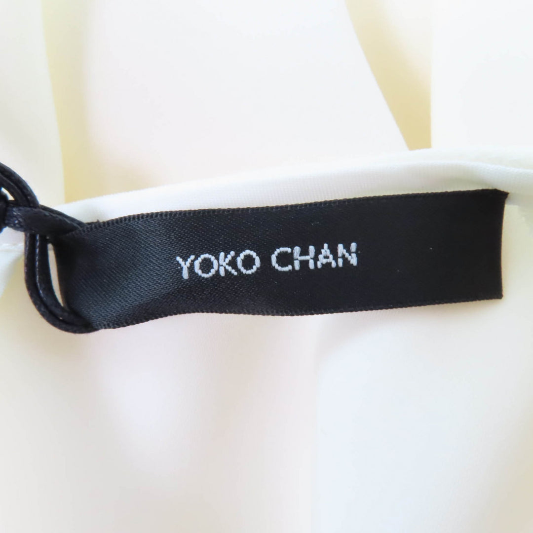 Pristine YOKO CHAN blouse Long sleeve with pocket Ivory polyester Women 36