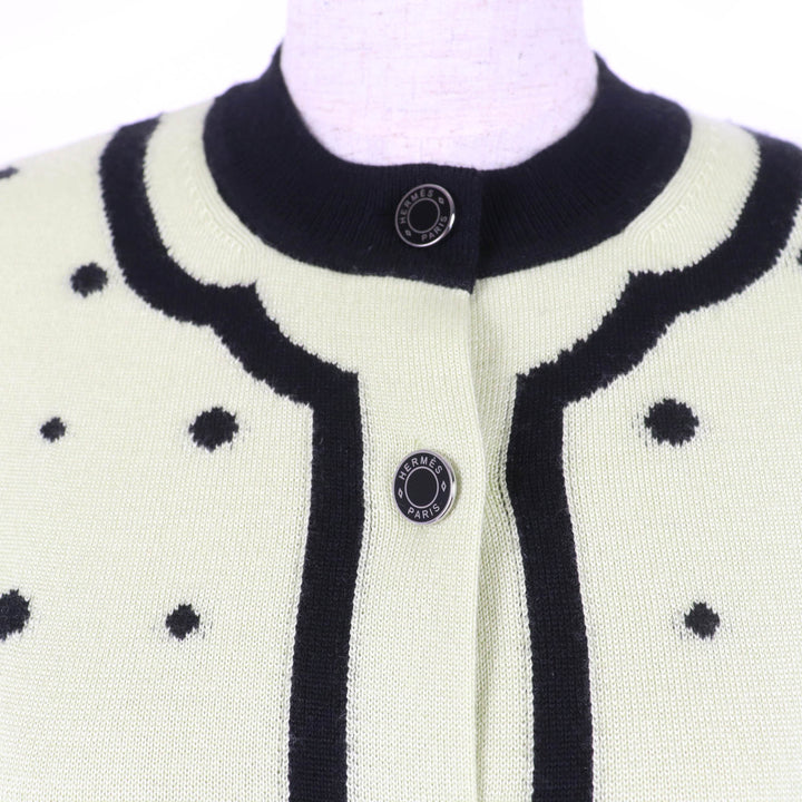 Excellent HERMES cardigan HARNAIS DE COUR Court harness cashmere 36 2H2703D8