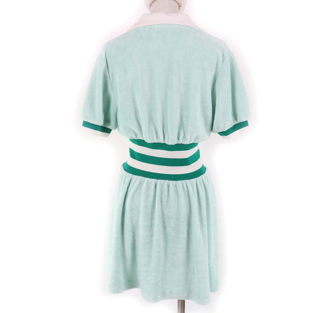 Great MIUMIU one piece Logo embroidered, pile, short sleeves green Women 40