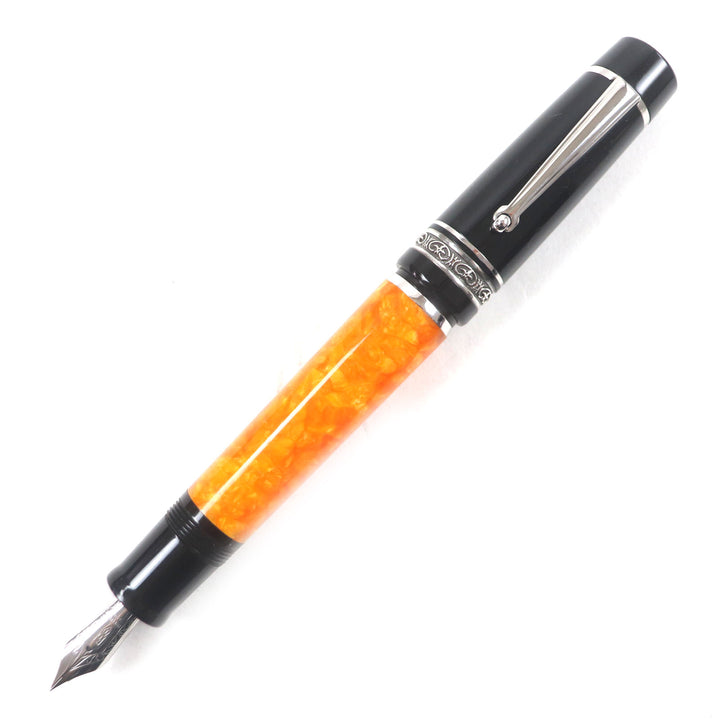 Excellent DELTA fountain pen Dolcevita Medium 33838 Orange Black Silver 14K mens