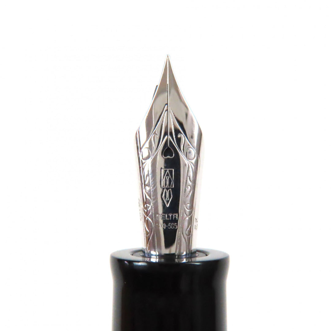 Excellent DELTA fountain pen Dolcevita Medium 33838 Orange Black Silver 14K mens